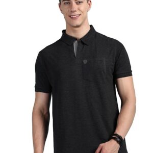 Lux Cozi Men's Half Sleeve Soild Casual Regular Fit T-Shirt with Chest Pocket | Polo Tshirt for Men